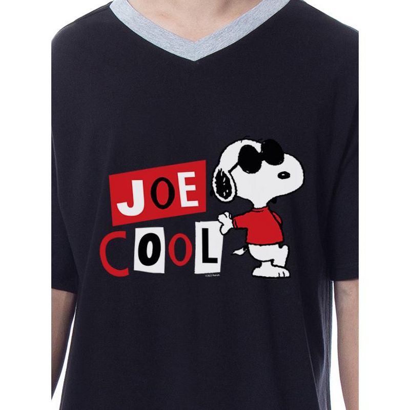 Peanuts Mens' Joe Cool Snoopy Classic Character Sleep Pajama Dress Shirt, 2 of 4