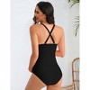 Maternity Swimsuit One Piece Maternity Bathing Suit V Neck Adjustable Shoulder Strap - 3 of 4