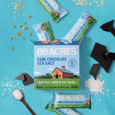 88 Acres Dark Chocolate Sea Salt Seed & Oat Granola Bars - 6g Protein - 8oz/5ct