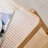 Okak 45" Modern Rattan Rectangle Coffee Tables, Double-Tier Glass Top, Solid Wood & Woven Design Side Table for Living/Dining/Bedroom - 4 of 4