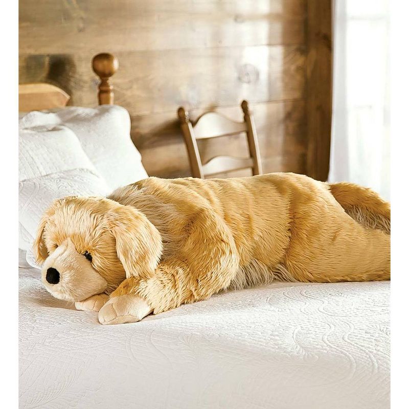 Plow & Hearth Super Soft Golden Retriever Body Pillow with Realistic Features, 3 of 4