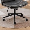 PAGED Adjustable Height Office Chair, Modern Faux Leather Swivel Desk Chair with Wheels and Metal Base, Armless Computer Chair for Office - 3 of 4