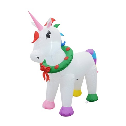 Christmas Decorations Unicorn 3.5 ft Tall Inflatable Outdoor Lawn Yard Display 