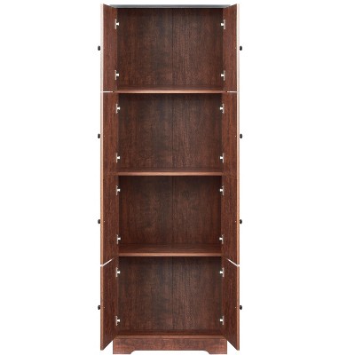 NicBex 72.4 Inch Tall Kitchen Pantry Storage Cabinet with 8 Doors and 4 Shelves for Dining Room,Bathroom,Kitchen,Brown