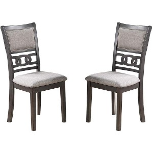 TinyHomie Dining Room Furniture Set of 2 Side Chairs Cushion Seats Unique Back Kitchen Breakfast Chairs - 1 of 4