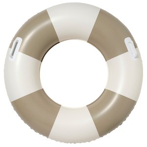 Sunnylife: Slim Tube Pool Ring - Rustico Driftwood Stripe, 35", Inflatable Float - 1 of 4