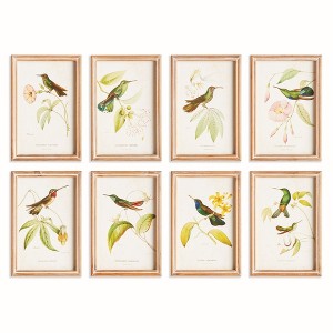 Plum & Post Hummingbirds In Blooms Study, Set Of 8 - Multicolor Prints - 1 of 4