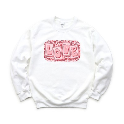 Simply Sage Market Women's Graphic Sweatshirt Love Leopard Blocks