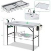 Outdoor Fish Cleaning Table with Sink, Portable Folding Camping Table with Faucet, Drainage Hose & Sprayer, Fish Cleaning Station for Picnic, Patio - 2 of 4