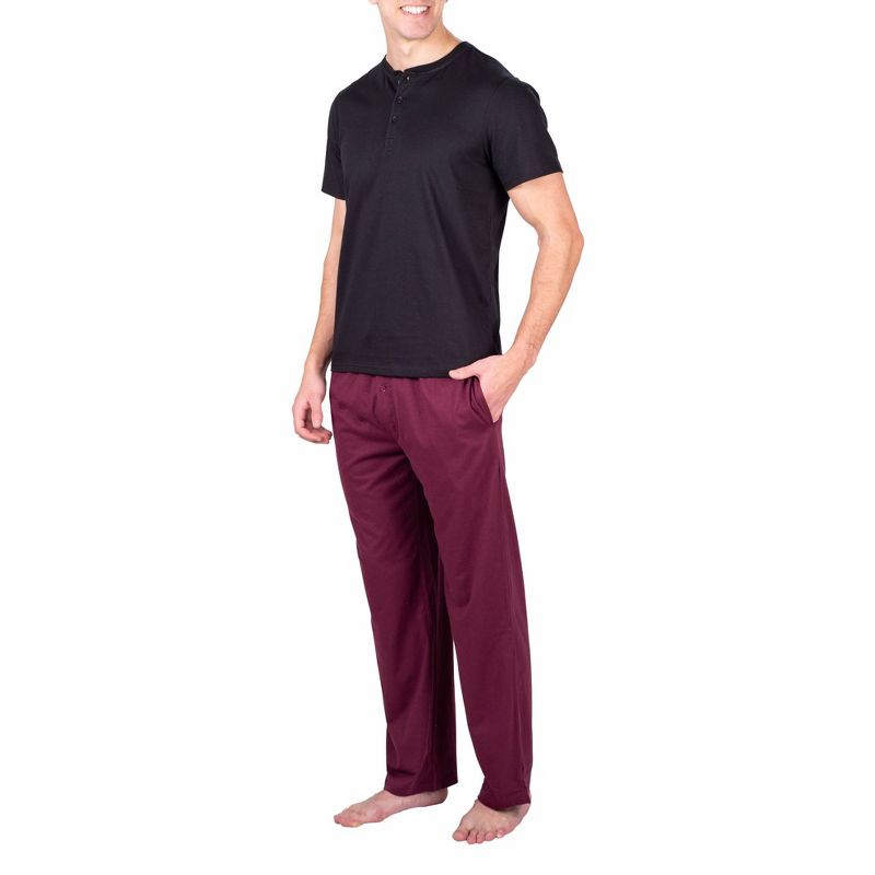 SLEEPHERO Men's Short Sleeve Henley and Pant Pajama Set, 1 of 5