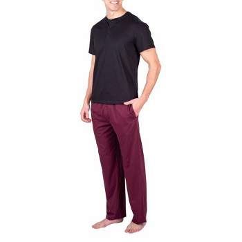 SLEEPHERO Men's Short Sleeve Henley and Pant Pajama Set