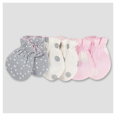 Baby Girls' 3pk Mitten Set - Bunny 0-3M - Gerber®