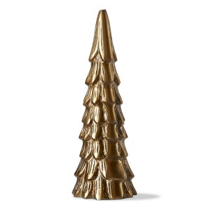 TAG Cast Aluminum Gold Metal Christmas Tree Decor Large for Tabletop or Mantel, 10 inch - 1 of 2