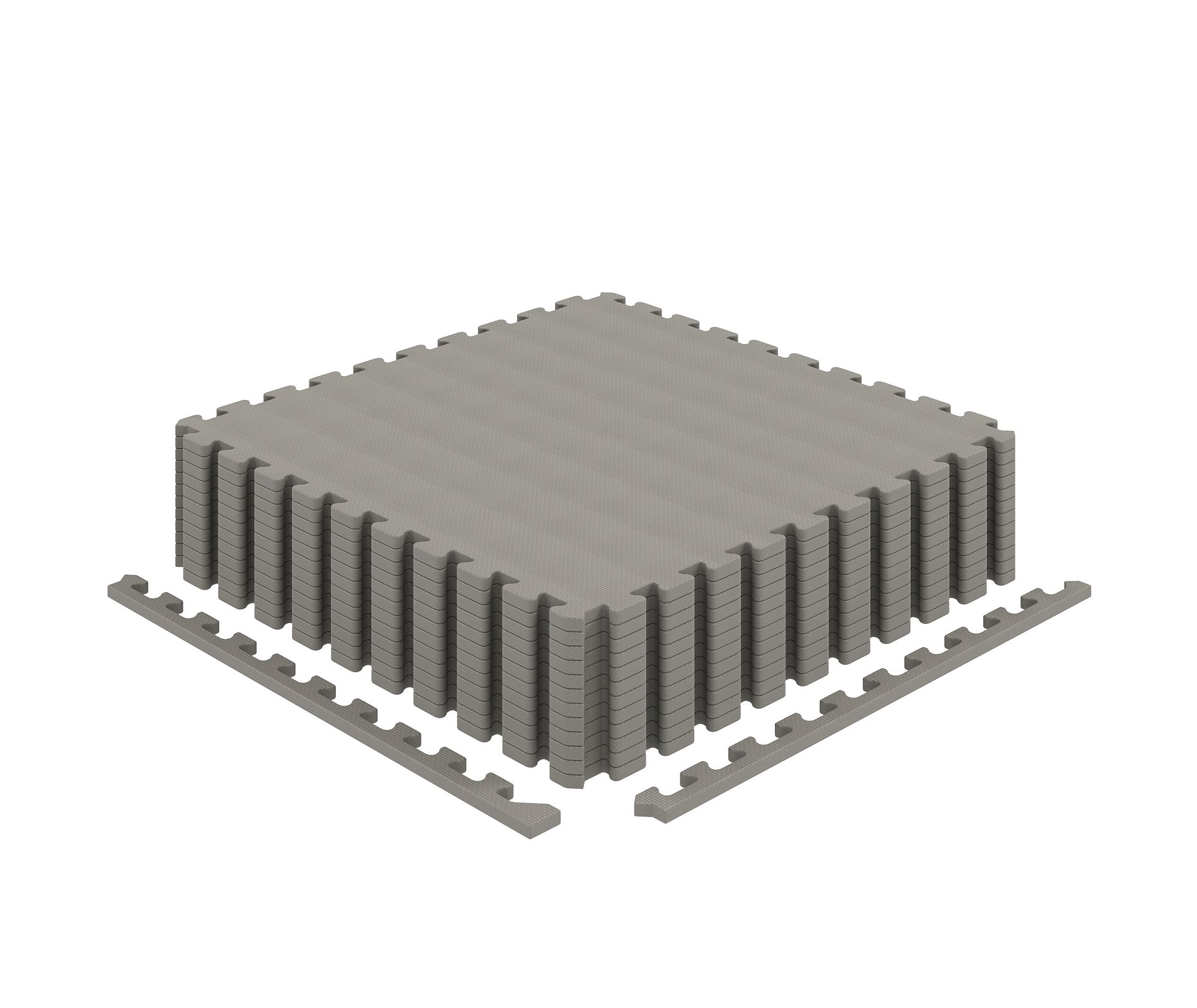 Costway 12 Pack Interlocking EVA Foam Floor Tiles, 1/2 Inch Thick Puzzle Exercise Mats Gray