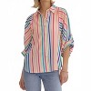 Women's Multi Striped Button Down Top - entro L - 2 of 4