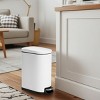 SEVOBAL Trash Can Kitchen Garbage Can Trash Cans Rectangle Stainless Steel with Soft Close Lid Step Foot Pedal Bathroom Toilet, White, 19"*14"*9" - 2 of 4