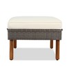 Sapphtopaz Patio Furniture Set Outdoor Rattan Sectional Conversation Sofa with Acacia Wood Legs and Coffee Table for Garden, Terrace - 2 of 4
