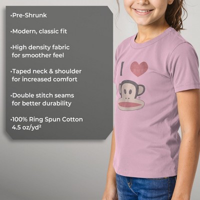 Paul Frank Girl's Paul Frank Distressed I Heart Julius T-Shirt - Light Pink - Large — фото 6