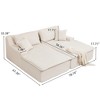 Oversized Corduroy Chaise Lounge Chair Sofa Bed with High-Density Foam and Reversible Armrests - 4 of 4