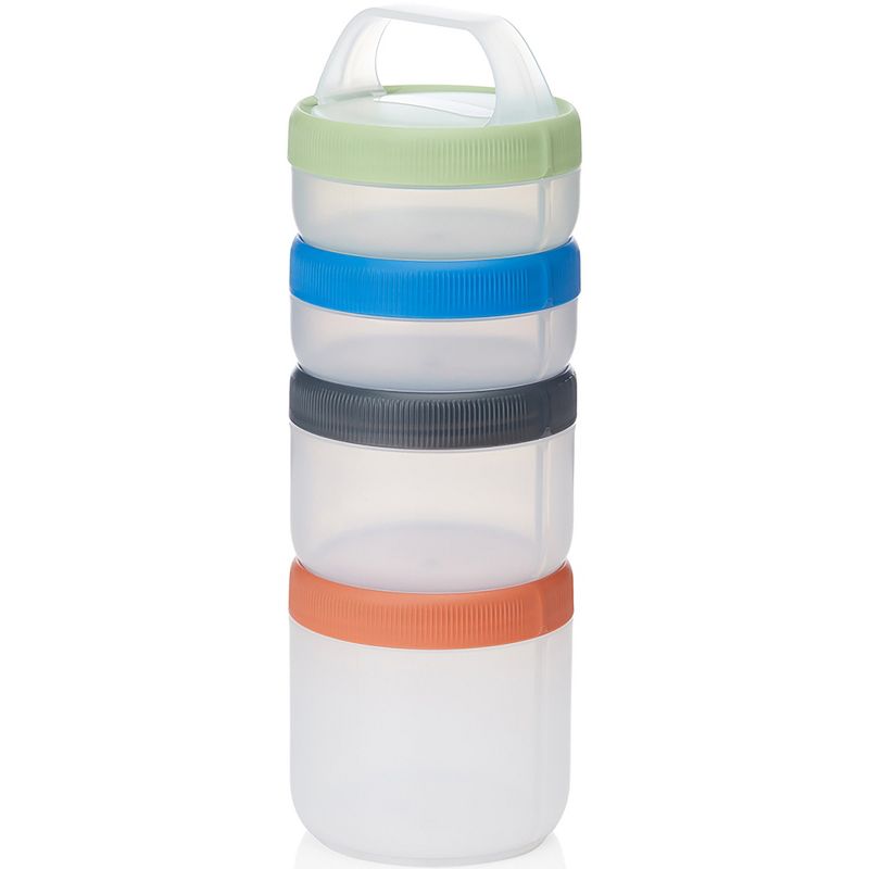 Humangear Stax Travel Stacking Containers - Clear/Spectrum, 1 of 2