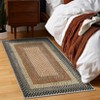 Indoor Modern Machine Washable Geometric Bordered Area Rugs - Soft Non Slip Floor Carpet for Home Office - 3 of 4