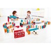 Hape E1057 Robot Factory Kids 122 Piece Wooden Domino Track Game Set Learning STEM Toy with Double Sided Ramps, Balls, and Effects - image 2 of 4