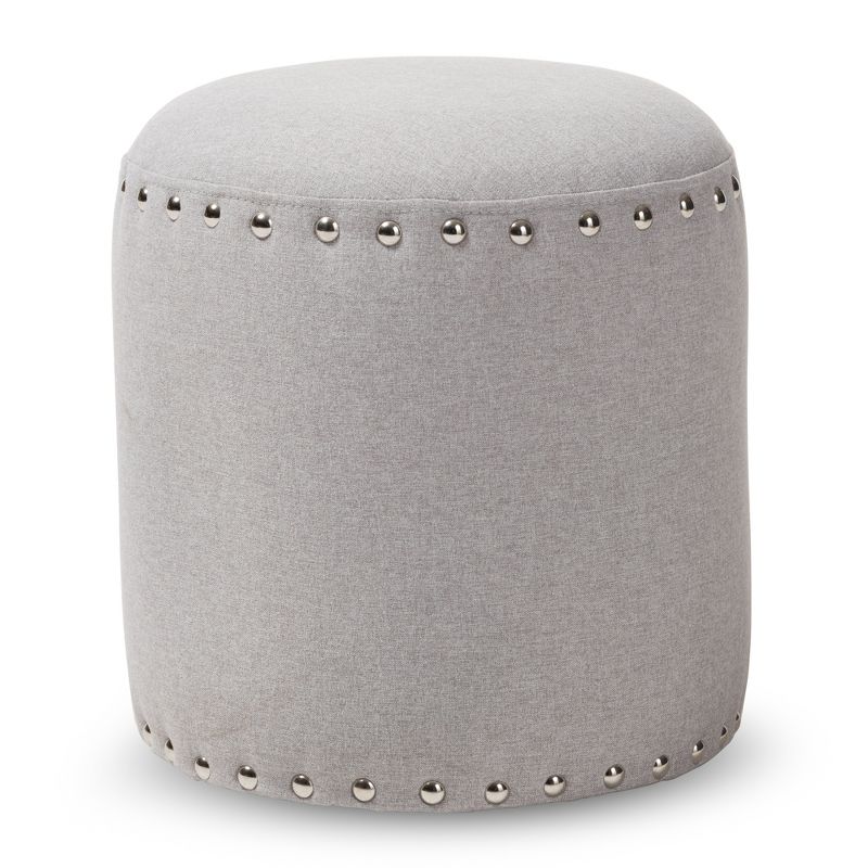 Rosine Modern and Contemporary Fabric Upholstered Nail Trim Ottoman - Baxton Studio, 1 of 10