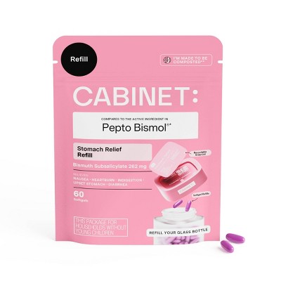 Cabinet Health Stomach Relief Refill Compostable Gusset Pouch - 60ct