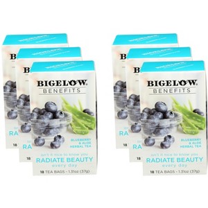 Bigelow Benefits Blueberry & Aloe Herbal Tea - Case of 6 - 18 Bags - 1 of 2