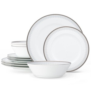 Noritake Silver Colonnade 12-Piece Dinnerware Set, Service for 4 - 1 of 4