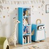 HOMLUX 4-Tier Bookcase with 4 Open Cubbies Storage Shelf Display Organizer, Blue - 2 of 4