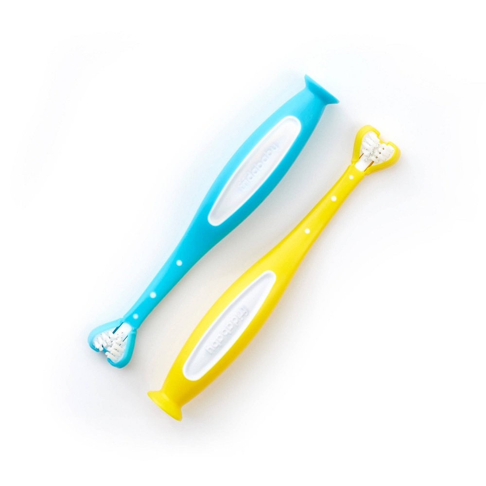 Photos - Electric Toothbrush Frida Baby SmileFrida Toddler Toothbrush - Extra Soft - Yellow/Blue - 2pk