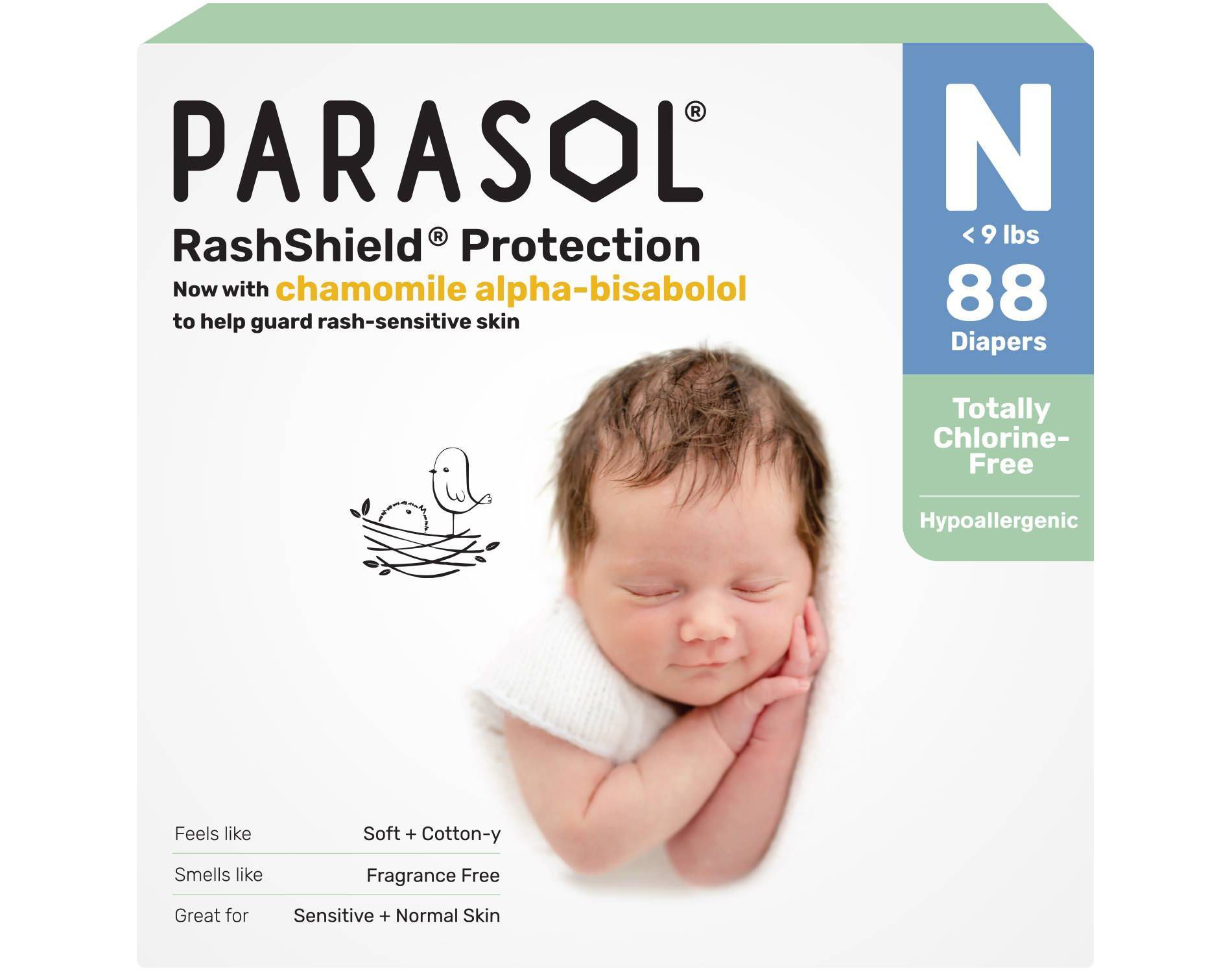 Parasol Chlorine-Free Diapers with RashShield Protection