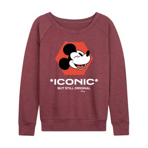 Women's - Disney - Iconic But Still Original Lightweight French Terry Wide Neck Long Sleeve Graphic Shirt - 1 of 4