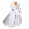 Roman 14.0 Inch White/ Silver Angel Tree Topper Christmas Tree Topper , Free Standing Feather Wings (1PC) - 3 of 4