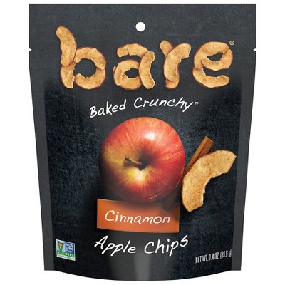 Bare Baked Crunchy Apple Chips, Cinnamon, 1.4 oz Bag