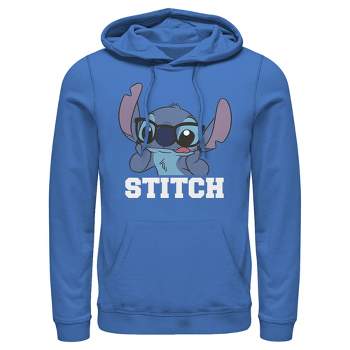 Boy's Lilo & Stitch Facial Expressions of Stitch Pull Over Hoodie - Navy  Blue Heather - Large