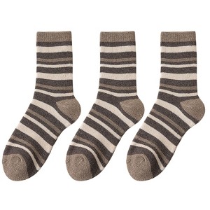 Anna-Kaci Women's 3 - Pack Colorblock Design Crew Socks with Soft Knit Fabric and Reinforced Heel and Toe - 1 of 4