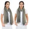 Alilang Lightweight Cotton Linen Scarf Gradient Colors Long Travel Scarf Wrap Shawl for Women 74.8" x 35.4" - 3 of 4