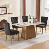 Okak Set of 2 Modern Velvet Tufted Back Dining Chairs with Gold Legs,Armless Upholstered Accent Chairs for Dining Room,Kitchen - 4 of 4
