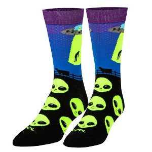 Cool Socks, Alien Abduction, Funny Novelty Socks, Large - 1 of 4