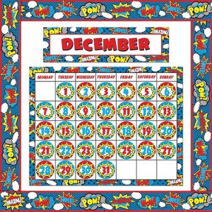 TEACHER CREATED RESOURCES Superhero Calendar Set 9540 - 1 of 1