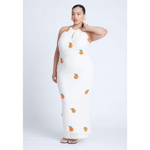 ELOQUII Women's Plus Size Conversational Crochet Dress - 1 of 3