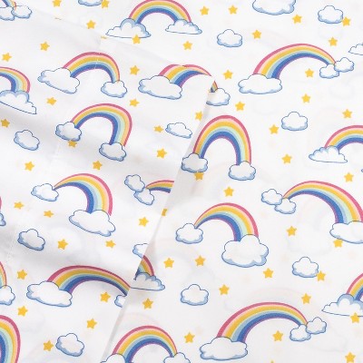 Full Pink Rainbow Print Microfiber Kids' Sheet Set