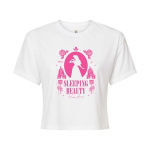 Women's - Disney Princess - Sleeping Beauty Aurora Silhouette Cropped Graphic T-Shirt - 1 of 4