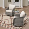 Buenhomino Outdoor Wicker Furniture Set – Swivel Glide Chairs, Sofas, Ottomans & Tables, All-Weather PE Rattan with Cushions for Patio, Garden & Deck - 2 of 4