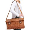 Juvale Juvale Wicker Picnic Basket for 4 with Utensils, Glasses, and Insulated Cooler Bag - Camping and Picnic Essentials Kit - 4 of 4