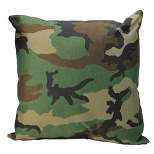 Northlight 17" Outdoor Patio Furniture Throw Pillow - Green/Brown Camo
