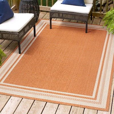 James Modern Border Stripe Indoor/Outdoor Area Rug - JONATHAN Y