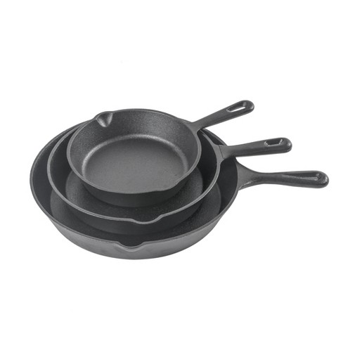 COMMERCIAL CHEF Pre-Seasoned Cast Iron 3-Piece Skillet Set, 6Inch 8Inch 10 Inch, Black - image 1 of 4